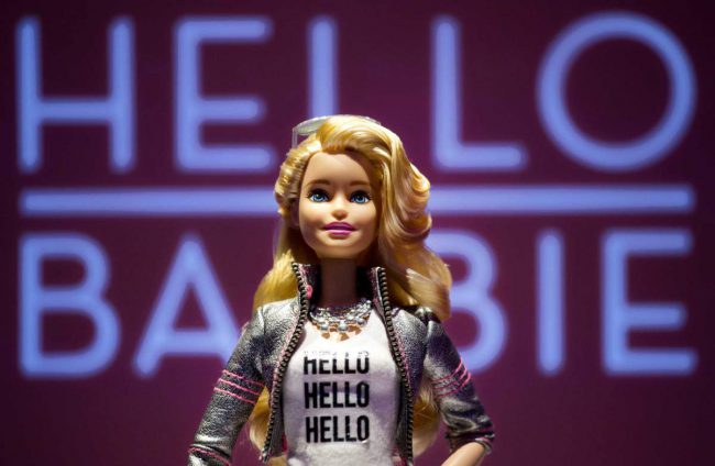 The Hello Barbie doll, lights and shadows