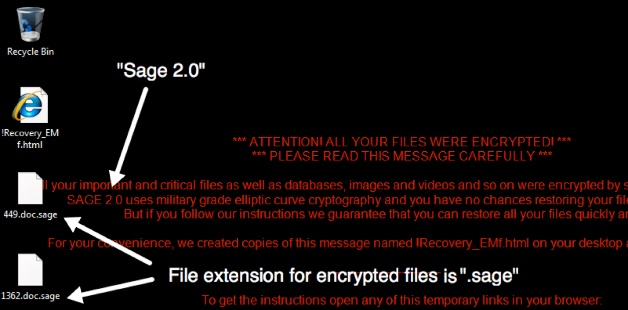 Sage 2.0 ransomware is spreading and demands a $2,000 ransom
